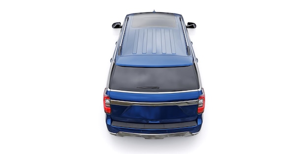 Blue Premium Family SUV isoliert auf weißem Hintergrund 3D-Rendering