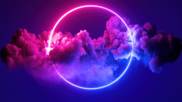 Blue Simple Powder Neon Desktop Wallpaper