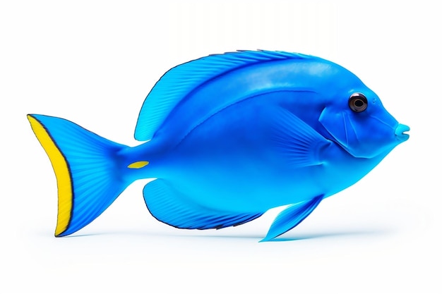Blue Tang Fish Ocean Animal marino aislado sobre fondo blanco IA generativa