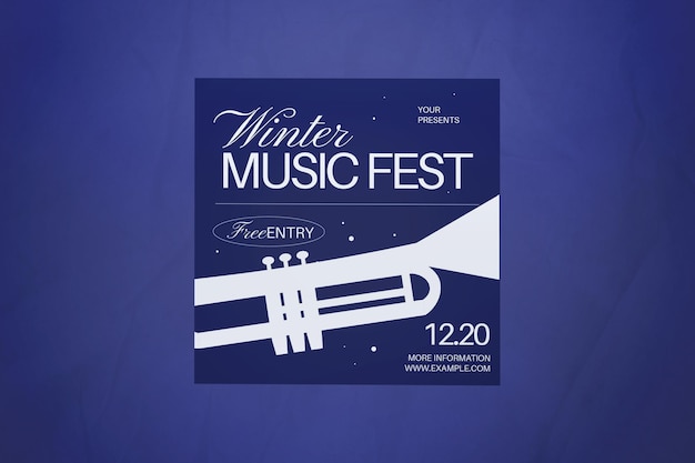 Blue Utilitarian Winter Music Fest Post nas redes sociais