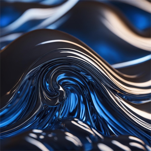 Blue Wave Abstract fundo escuro