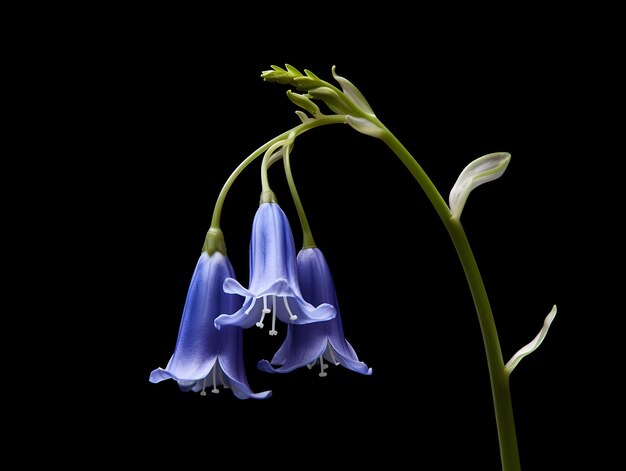 Bluebellblume im Studio-Hintergrund einzelne Bluebell-Blumen Schöne Blume ai generiertes Bild