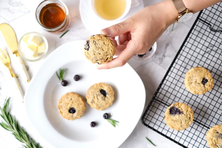 Blueberry Scones, ein traditionelles britisches Backgut für die Teezeit
