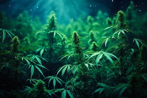 blühende Cannabispflanzen generative KI
