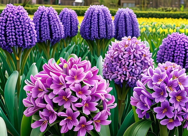 Blühende Frühlingshyazinthen pflanzen im Garten