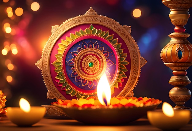blühendes Feiertags-Diwali-Hintergrundfoto für Werbung