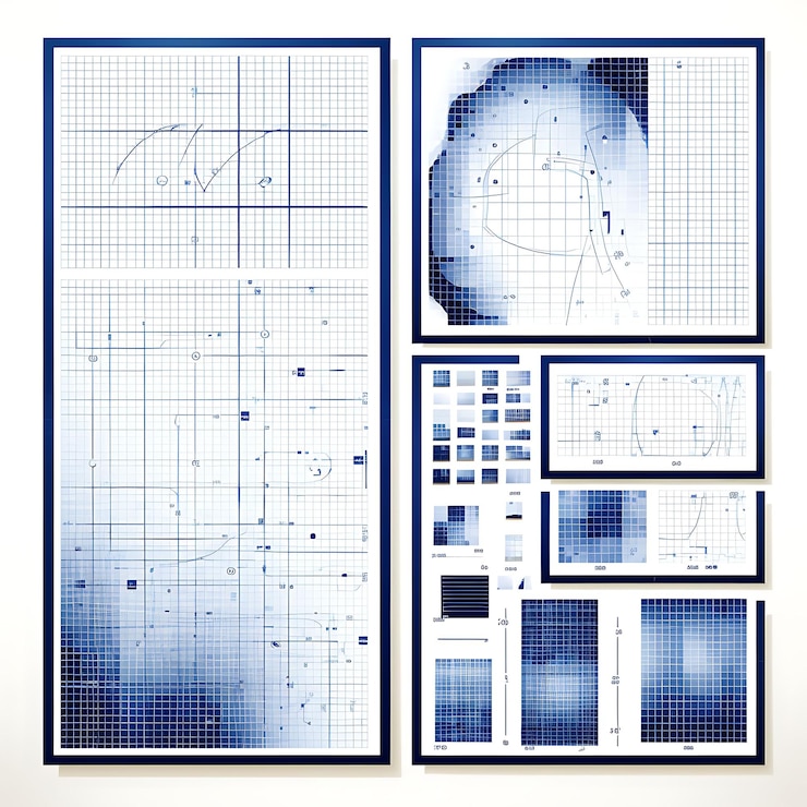 Foto blueprint colorido papel gráfico azul pálido estilo de red de color tec concepto creativo diseño de idea