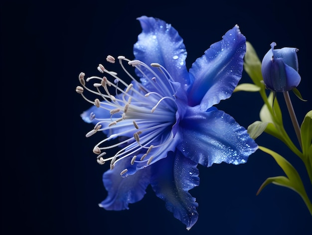 Bluestar-Blumen im Studio-Hintergrund einzelne Bluestar-Blume Schöne Blume ai generiertes Bild