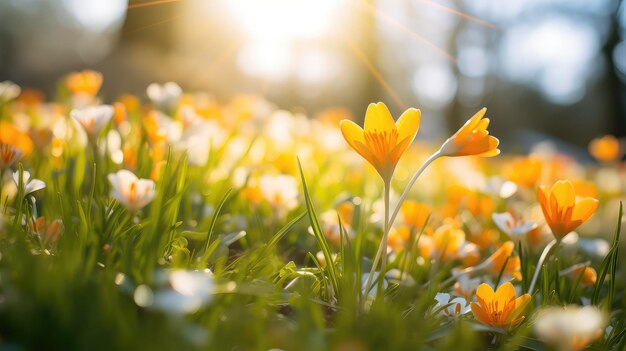 Foto blütenblätter im frühlingshintergrund