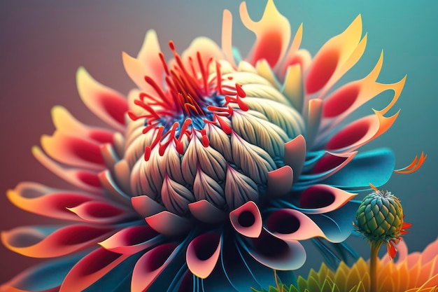 Blume 8k 3D lebendige Illustrationen Lichttag hyperrealistisch