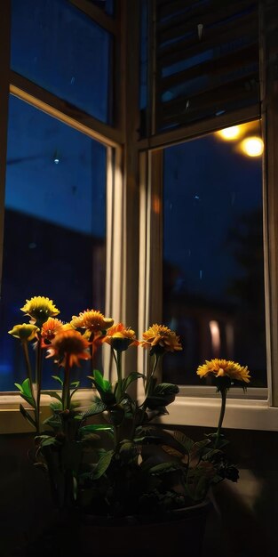 Blume am Fenster