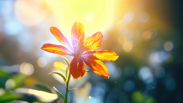 Blume im Sonnenlicht Farbiges Bokeh und natürliche Schönheit