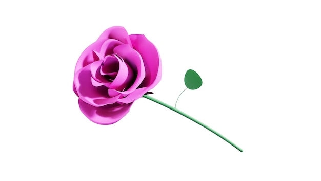 Blume Rosenknospen Set isoliert auf weißem Hintergrund Rosen 3D-Render