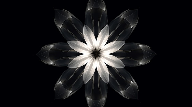 Blume von oben geometrische Linien kontrastreiches Design Dahlie Foto Ai generierte Kunst