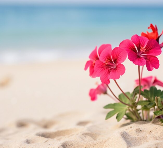 Foto blumen am strand