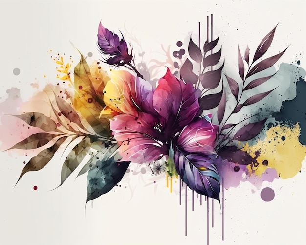 Blumen Aquarell Banner generative KI