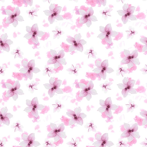 Blumen-Aquarell-nahtloses Muster. Handgemalte Illustration. Magnolienknospen isoliert auf weißem Hintergrund