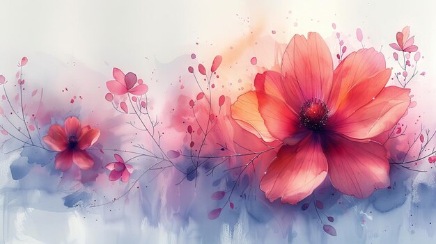 Blumen, die mit Aquarellen gemalt wurden