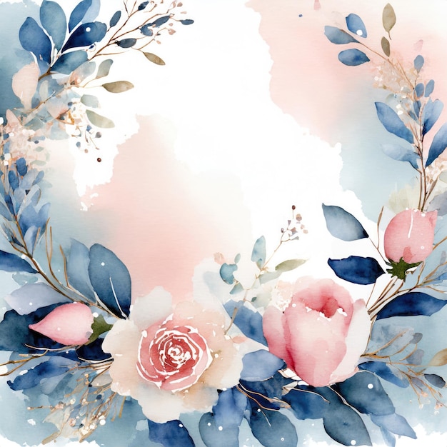 Blumen Eleganz mit Rosa und Blau