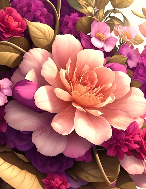 Foto blumen-hintergrund-design 3d-rendering-illustration