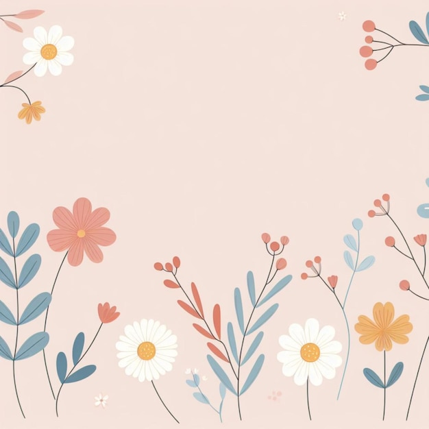 Blumen-Hintergrund-Desktop-Wallpapier mit süßem Vektor