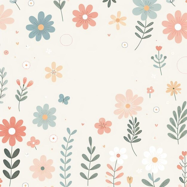 Blumen-Hintergrund-Desktop-Wallpapier mit süßem Vektor