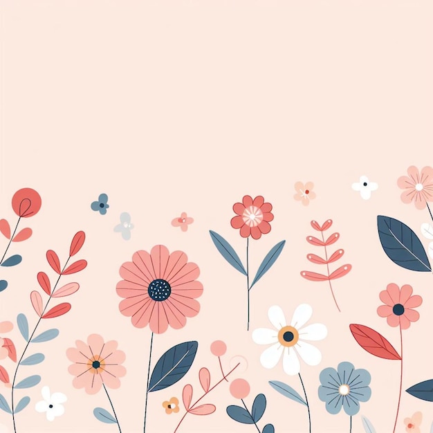 Blumen-Hintergrund-Desktop-Wallpapier mit süßem Vektor