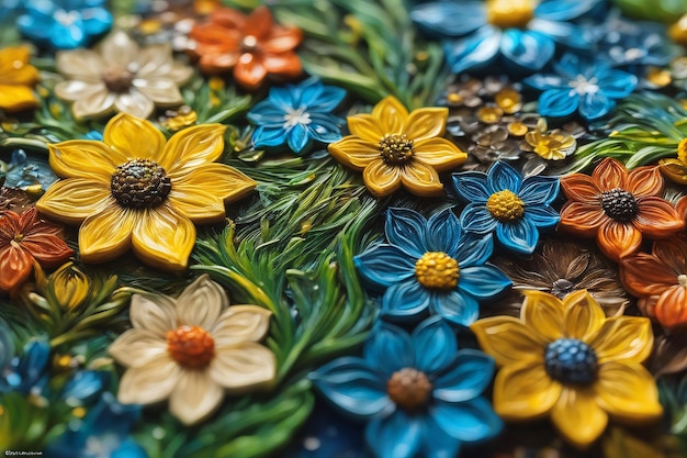 Blumen im Van-Gogh-Stil, strukturiertes Bild, Leinwandgemälde, Poster, Druckqualität