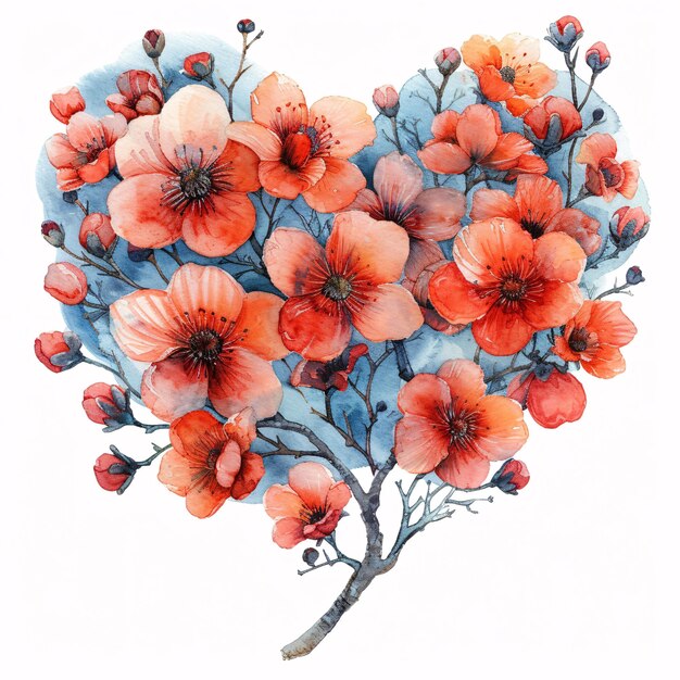 Blumen in der Form eines Herzens, verzauberte Herzen, ein Valentinstagsspruch