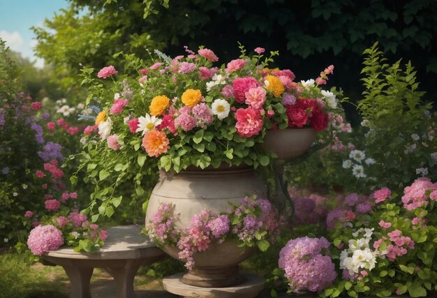 Foto blumen in einem garten