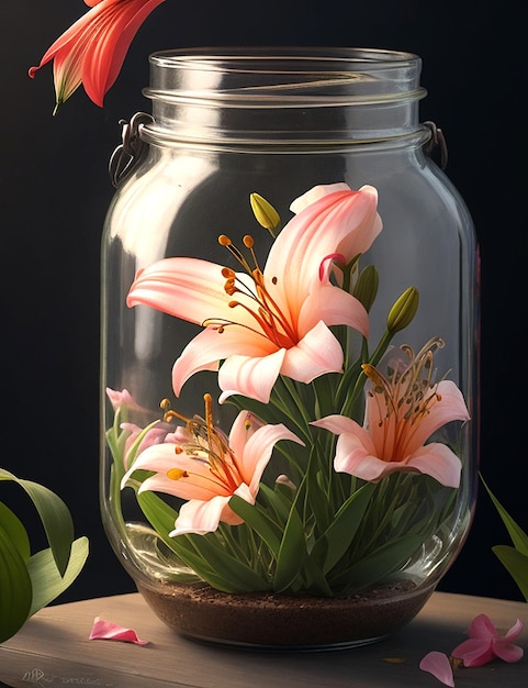 Blumen in einem Glas Generative KI