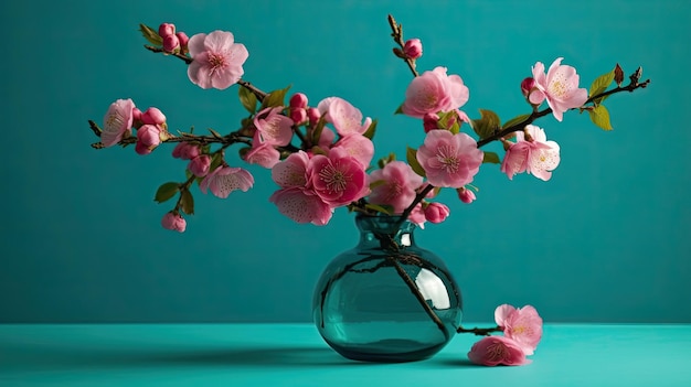 Blumen in einer Vase, wunderschöne Landschaft