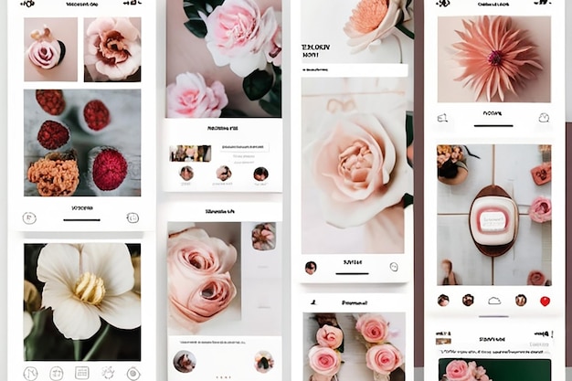 Blumen-Instagram-Gitter-Layout