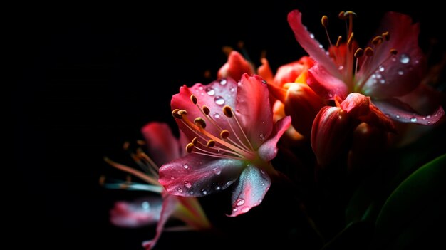 Foto blumen, lilien, makrofotografie, schwarzer hintergrund