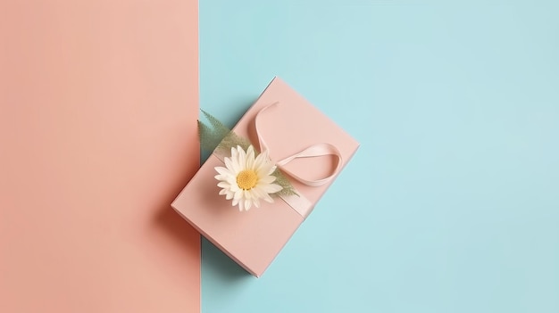 Blumen mit Geschenkbox Illustration AI GenerativexA