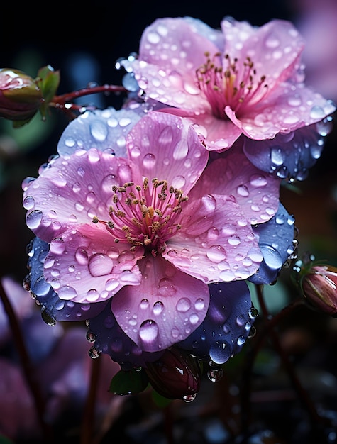 Blumen mit Wassertropfen