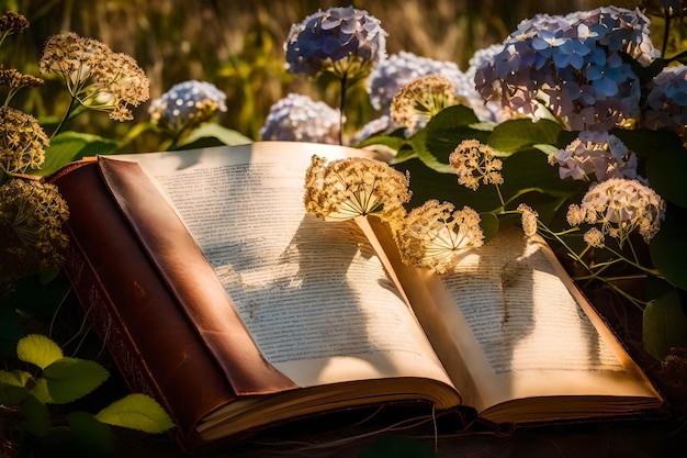 Blumen öffnen Buchseiten