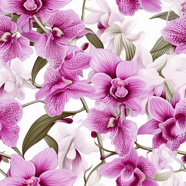 Blumen-Orchidee-Muster für Mode-Design