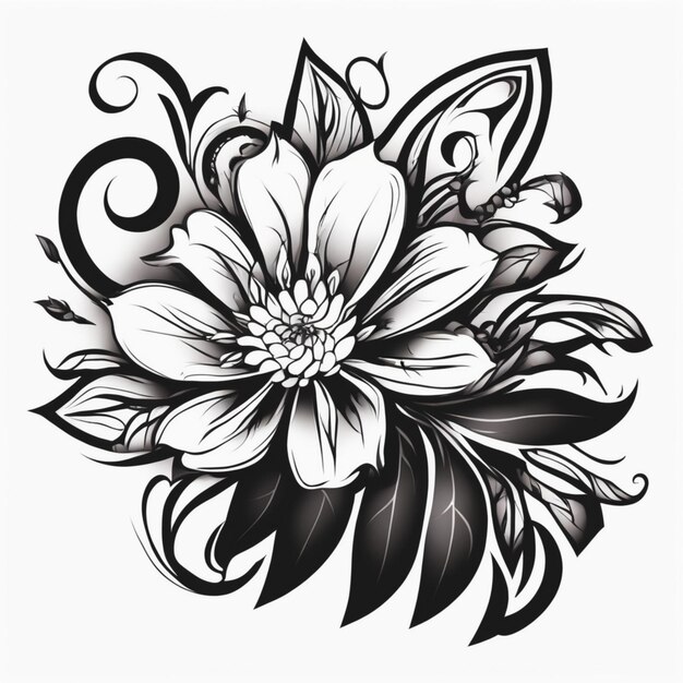 Foto blumen-stammes-tattoo