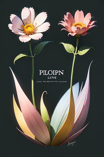 Blumen Text Werbeplakat Propaganda Cover Design Banner Wallpaper Hintergrund Illustration