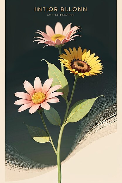 Blumen Text Werbeplakat Propaganda Cover Design Banner Wallpaper Hintergrund Illustration