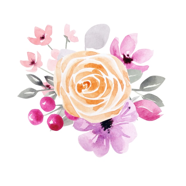 Blumen und Blätter, Aquarell. Aquarellillustrationen