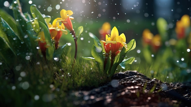 Blumen und schöne natürliche Hintergründe Regen Frühlingsnatur Hintergrund Blumen Wasser Tropfen Regentropfen