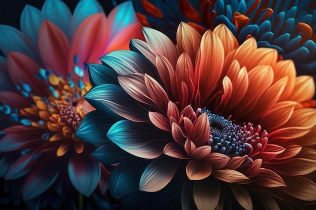 Blumen-Wallpapier 8k 3D hyperrealistisch