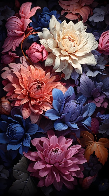 Blumen-Wandkunst-Wandpapier