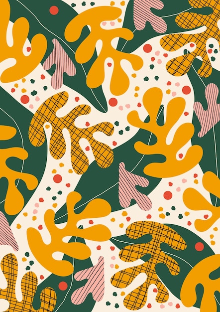 Blumenblatt-Muster Bunte botanische handgezeichnete Natur-Kunst Handgemalte Blumen