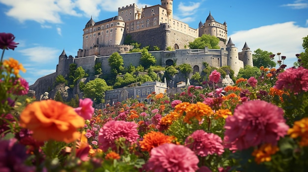 Blumenfelder, hochauflösende Fotografie, kreatives Hintergrundbild