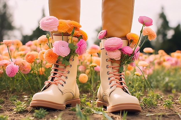 Foto blumenfrauen-schönheitsschuh