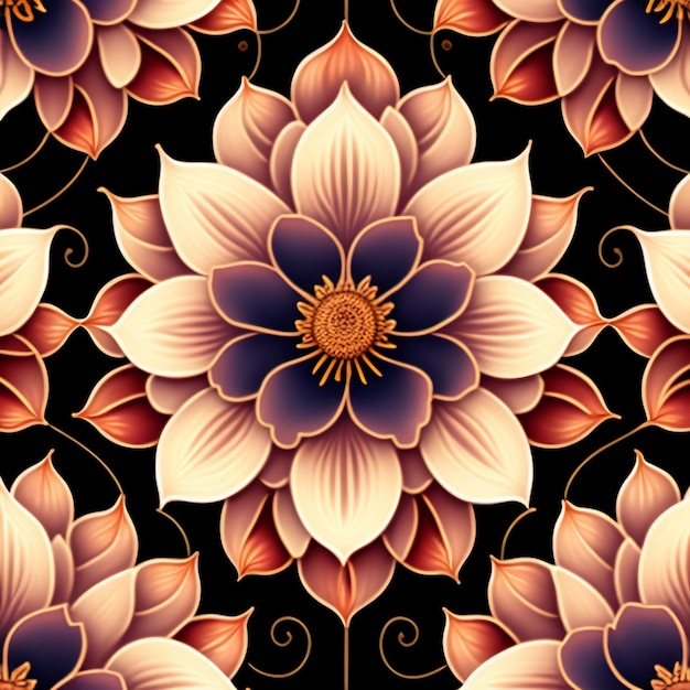 Blumenhintergrund Blumenmuster Bunte Blumenelemente abstrakte Illustration generiert Ai