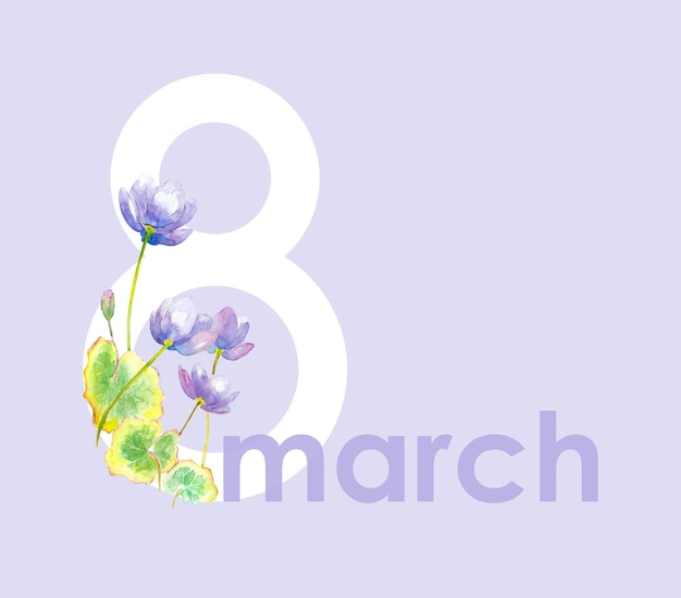 Blumenillustration für den internationalen Frauentag